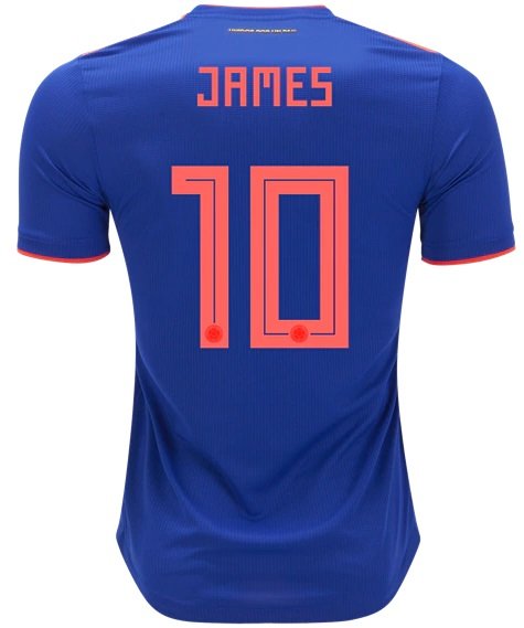 Colombia Away Soccer James #10 Jersey World Cup 2018 Men's Shirt Blue