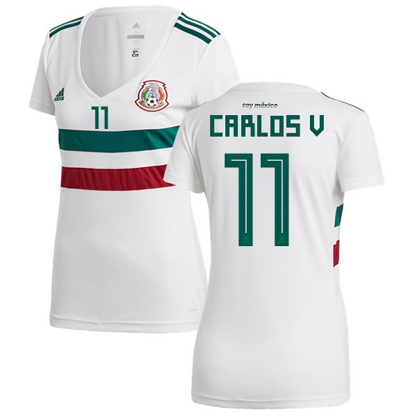 Carlos Vela #11 Women Mexico Away jersey world cup 2018 shirt White