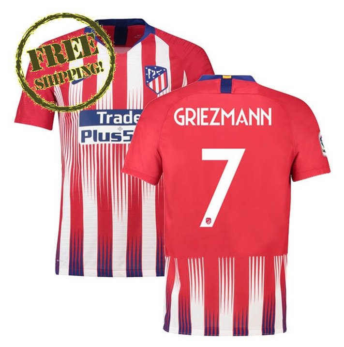Griezmann #7 Atletico Madrid 2018 2019 Football Home Soccer Jersey Men Shirt Red