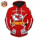 New-C Kansas City Chiefs  with zipper  Football Team Sport Hoodie (UNISEX)