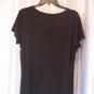 Attention Women's Black Short Sleeve V Neck Shirt 95%Rayon/5%Spandex Sz L NWWT