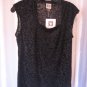 Anne Klein Women's Black Embossed Sleeveless Pullover Shirt Polyester Sz S NWWT