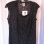 Anne Klein Women's Black Embossed Sleeveless Pullover Shirt Polyester Sz S NWWT