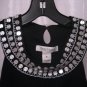 White House Black Market Women's Beaded Sleeveless Knit Shirt Sz M NWWT