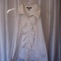 Adrienne Vittadini Studio Women's White Ruffle Sleeveless Shirt Sz XL NWWT
