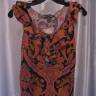 Lauren Ralph Lauren Women's Paisley Sleeveless Ruffle Shirt Sz XS 100% Cotton NW