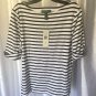 Lauren Ralph Lauren Women's Navy & White Striped 100%Cotton Shirt/Top Sz XL NWWT