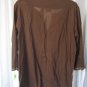 Pappagallo Women's 100%Cotton Mocha Bead/Sequin Long Sleeve Tunic Shirt Sz L NWT