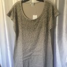 Alberto Makali Junior Size Grey Beaded Short Sleeve Dress 95% Cotton Sz XL NWWT