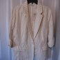 Chico's Women's Natural Cream/Tan Striped 100% Linen Blazer/Jacket Sz 2 NWWT