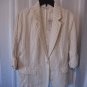 Chico's Women's Natural Cream/Tan Striped 100% Linen Blazer/Jacket Sz 2 NWWT