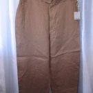 Jillian Jones Women's Light Brown 100% Linen Capri's/Clam Digger Pants Sz 14 New