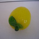 Vintage Hand Blown Glass Life Size Fruit Yellow/Green Lemon 5.5 in.L. Pre-Owned