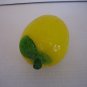 Vintage Hand Blown Glass Life Size Fruit Yellow/Green Lemon 5.5 in.L. Pre-Owned
