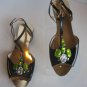 L.K. Bennett London Womens Black Patent Leather Open Toe Ankle Strap Shoe Sz 7.5