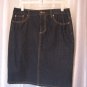 Jaclyn Smith Women's Blue Denim Jean Knee Length Skirt 77% Cotton Sz 10 NWNT