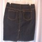 Jaclyn Smith Women's Blue Denim Jean Knee Length Skirt 77% Cotton Sz 10 NWNT