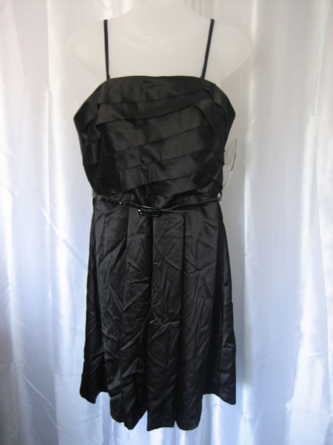 S.L. Fashions Women's Junior Size Black Strap or Strapless Dress w/Belt Sz 10 NW
