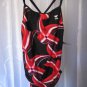 TYR Black/Red/White Tye Dye Print Competitive Swim/Bathing Suit Sz 38 L NWT
