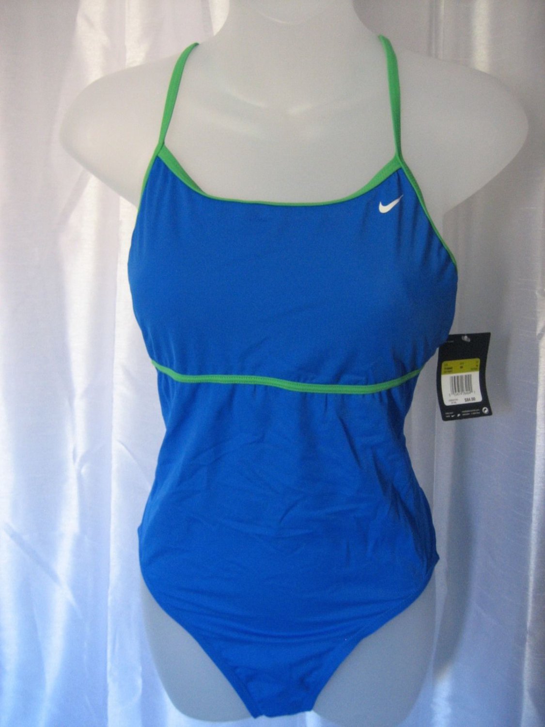 Nike Blue & Green Women's One Piece Swim/Bathing Suit Sz 14 NWT 053474264041