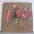 V. Chuikov Pink Peonies Flowers in Vase Unframed Print 19 1/2 x 19 1/2 Pre-Owned