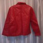USA Leather Women's Red Leather Collared Zipper Front Lined Jacket Sz L PreOwned