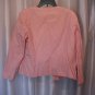 Chico's Women's Blush Pink Lined Open Front Jacket 40% Cotton Sz 2 Pre-Owned