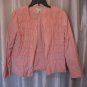 Chico's Women's Blush Pink Lined Open Front Jacket 40% Cotton Sz 2 Pre-Owned