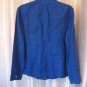 Chico's Women's Royal Blue Unlined 6 Snap Front Jacket 100% Linen Sz 2 Pre-Owned