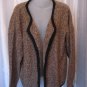 Coldwater Creek Women's Multi-Brown Open Sweater with Black Trim Sz 1X NWNT