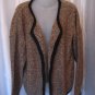Coldwater Creek Women's Multi-Brown Open Sweater with Black Trim Sz 1X NWNT