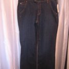 French Cuff Junior Size Dark Wash Blue Denim Jean Boot Cut/Flare Pants Sz 14 NW