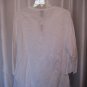 Live a Little Junior Size White 100% Cotton Long Sleeve Tunic Shirt Sz XL NWWT