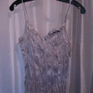 Kenar Junior Size Grey Spaghetti Strap Sequin & Bead Shirt Sz S NWNT 100% Poly