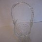 Vintage Clear Glass Handle Basket Vase Medium Size 10 in. T x 3 in. W Pre-Owned
