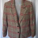 Pendleton Petite Women's Tan Plaid 100% Virgin Wool Blazer Jacket Sz 4 Pre-Owned