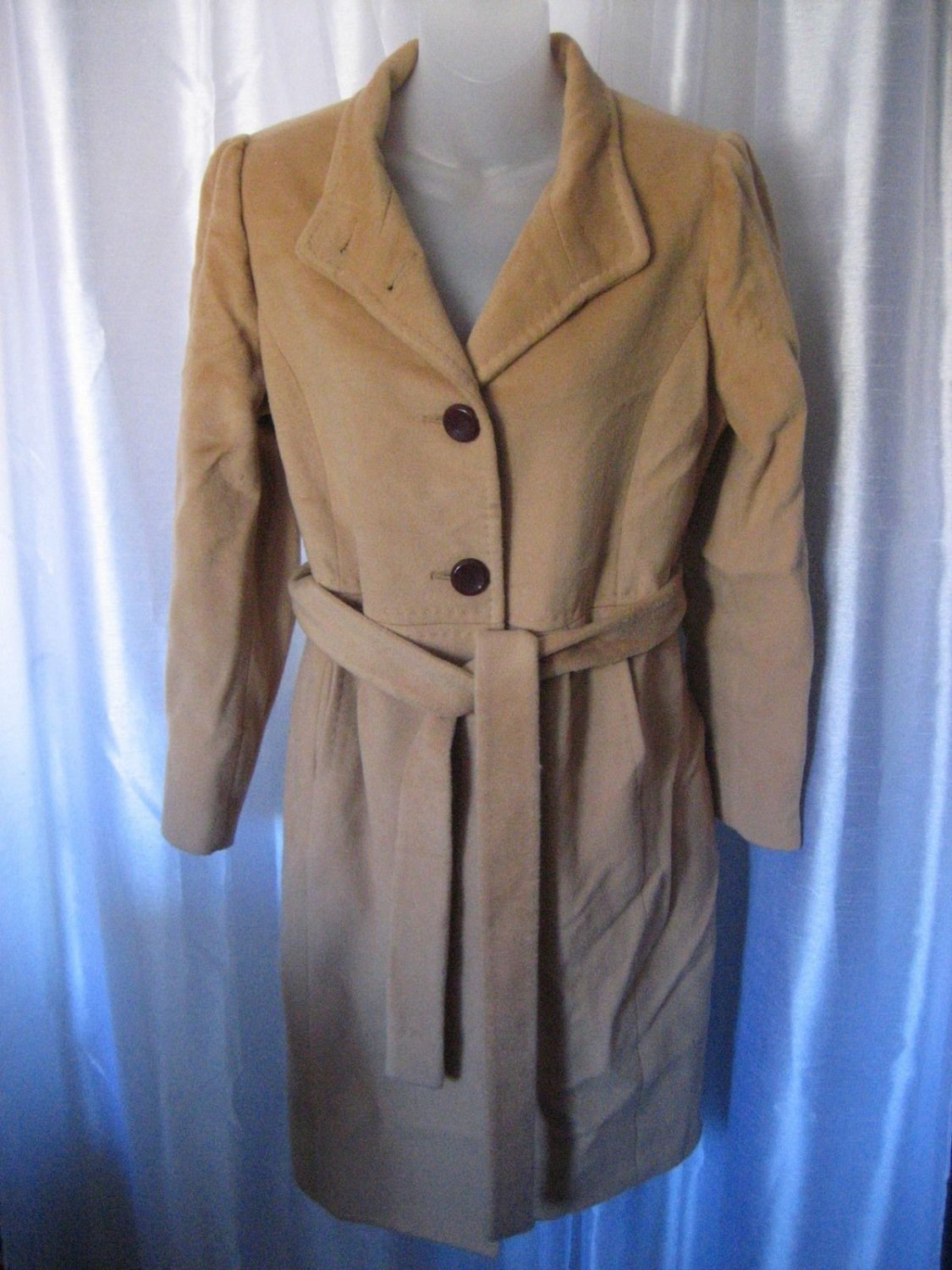 ASAREL Junior Size Tan Wool Bend Trench Style Coat Lined Sz XL Pre-Owned