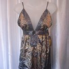 Tramp Junior Size Grey Sequined Paisley Spaghetti Strap Shirt Sz S NWWT 100%Poly