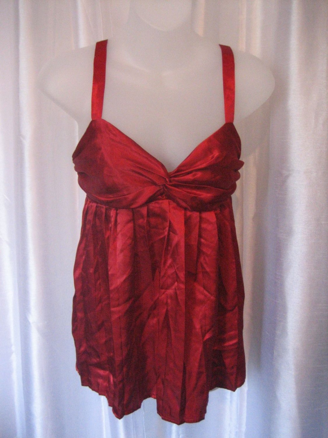 Rampage Red Rose Junior Size Red Spaghetti Strap Elastic Back Shirt Sz S NWWT