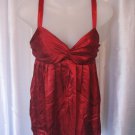 Rampage Red Rose Junior Size Red Spaghetti Strap Elastic Back Shirt Sz S NWWT