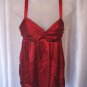Rampage Red Rose Junior Size Red Spaghetti Strap Elastic Back Shirt Sz S NWWT