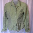 Ann Taylor Women's 100% Silk Green Long Sleeve Blouse/Shirt Sz 4 Pre-Owned