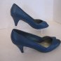 Steve Madden Swype Women's Blue Leather Open Toe Pumps Shoes Sz7 1/2 NWWB
