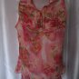 Dimri Junior Size Pink Floral Sleeveless Blouse Top Sz L NWWT 100% Polyester