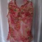 Dimri Junior Size Pink Floral Sleeveless Blouse Top Sz L NWWT 100% Polyester