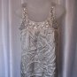 Fang  Junior Size Grey Rhinestone Solid Sleeveless Shirt Ties in Back Sz M NWWT