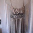 All About Me Junior Size Grey Sequined Solid Spaghetti Strap Shirt Sz M NWWT