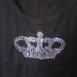 Carina Junior Size Black Tank Top with Silver Crown 100% Cotton Sz XL NWNT