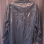 Liz Wear Women's Blue with Silver Thread Button Down Blouse Shirt Sz L Pre-Owned