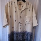 Tommy Bahama Men's Cream & Blue Hawaiian Shirt 100% Silk Sz M Pre-Owned